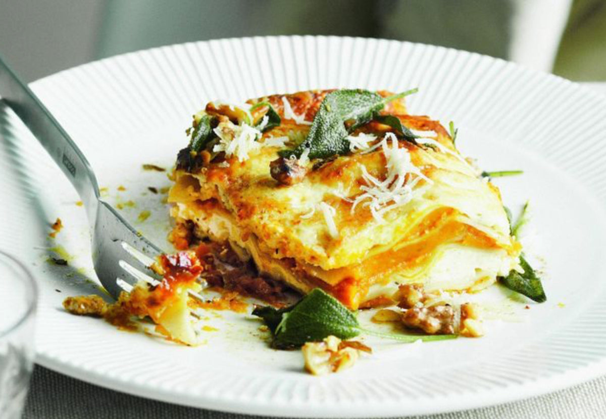 ROAST PUMPKIN, WALNUT, RICOTTA AND SAGE LASAGNE