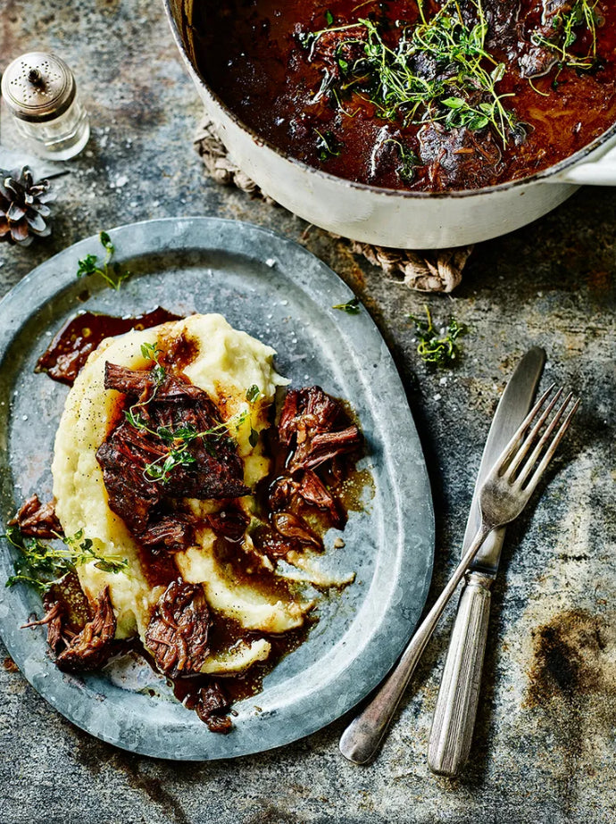SLOW COOKED BEEF CHEEKS IN RED WINE