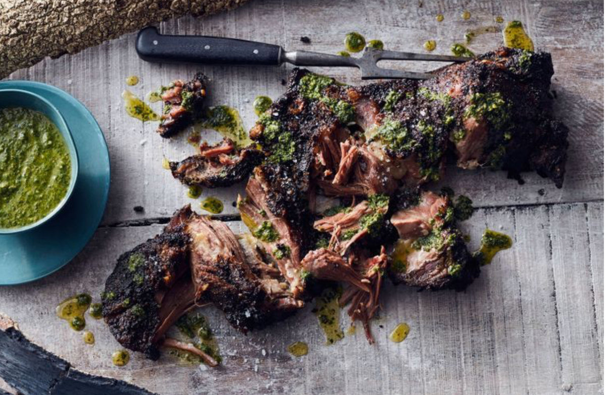 SLOW ROASTED LAMB  WITH SALSA VERDE