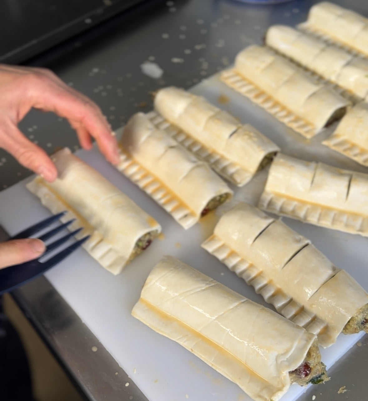 FESTIVE CHICKEN, CRANBERRY AND PISTACHIO PASTRIES